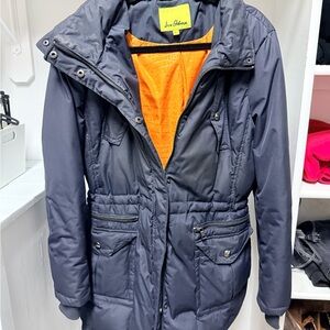 Sam Edelman Gray Puffer Jacket with Orange Lining